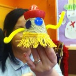 A hand puppet made of clay